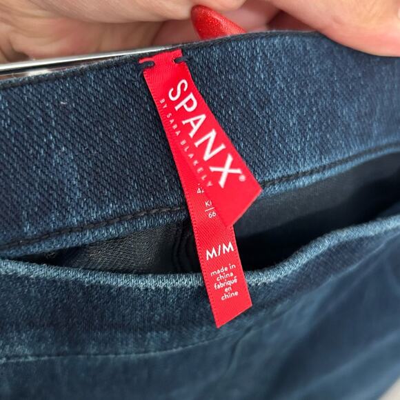 SPANX Jean-Ish Skinny Dark Wash Leggings Jeans Size Medium - Picture 12 of 12